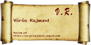 Vörös Rajmund névjegykártya