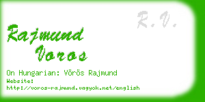 rajmund voros business card